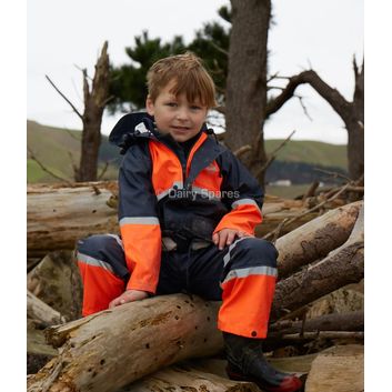 Betacraft Tuffbak Flex Children's Waterproof Over Trousers Navy/Orange alternative