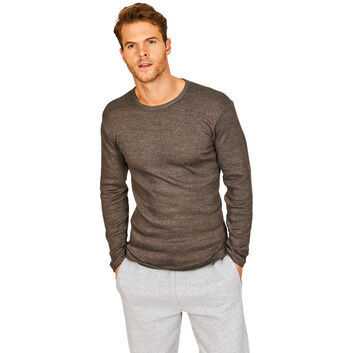 Absolute Apparel Thermal Long Sleeve T-Shirt - Charcoal