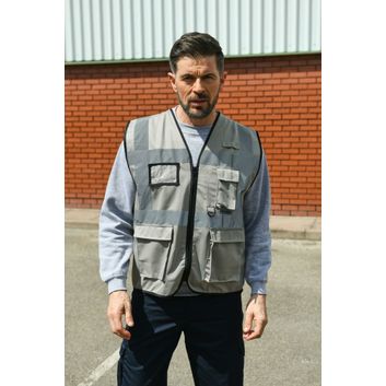 Korntex High Vis Executive Multifunction Safety Vest - Convoy Grey