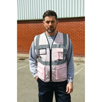 Korntex High Vis Executive Multifunction Safety Vest - Pink