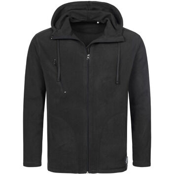 Stedman Active Outdoor Hooded Fleece Jacket Mens - Black Opal