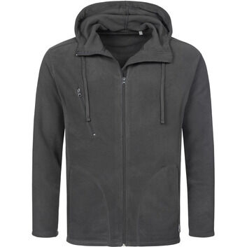 Stedman Active Outdoor Hooded Fleece Jacket Mens - Grey Steel