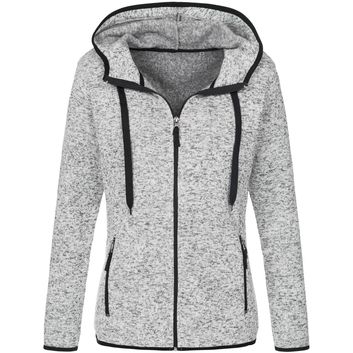 Stedman Active Outdoor Knitted Ladies Fleece - Light Grey Melange