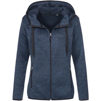 Stedman Active Outdoor Knitted Ladies Fleece - Marina Blue Melange