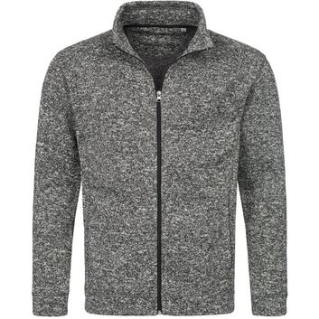 Stedman Active Outdoor Knitted Mens Fleece - Dk Grey Melange