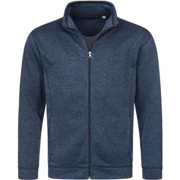 Stedman Active Outdoor Knitted Mens Fleece - Marina Blue Melange