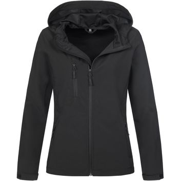 Stedman Active Outdoor Softest Shell Hooded Jacket Ladies - Black Opal