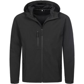 Stedman Active Outdoor Softest Shell Hooded Jacket Mens - Black Opal