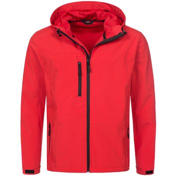 Stedman Active Outdoor Softest Shell Hooded Jacket Mens - Crimson Red