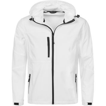 Stedman Active Outdoor Softest Shell Hooded Jacket Mens - White
