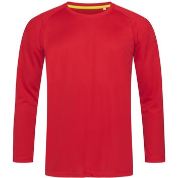 Stedman Active Sports 140 Long Sleeve T-Shirt Mens - Crimson Red
