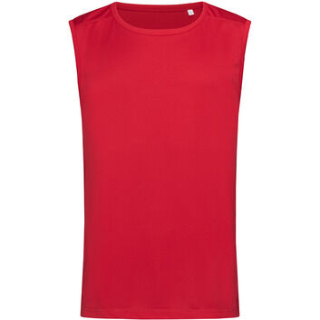 Stedman Active Sports 140 Mens Sleeveless T-Shirt - Crimson Red