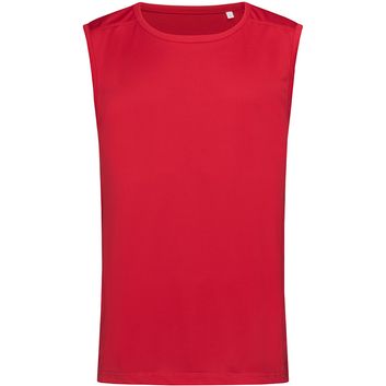 Stedman Active Sports 140 Mens Sleeveless T-Shirt - Crimson Red