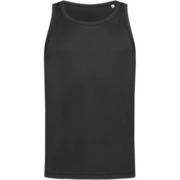 Stedman Active Sports Mens Poly Sports Vest - Black Opal