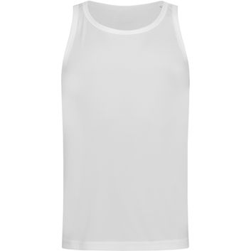 Stedman Active Sports Mens Poly Sports Vest - White