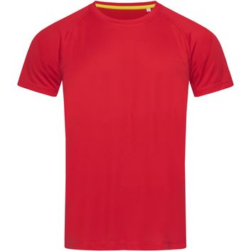 Stedman Active Sports Raglan Mesh Mens T-Shirt - Crimson Red