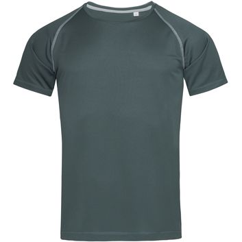 Stedman Active Sports Team Raglan T-Shirt Mens - Granite Grey