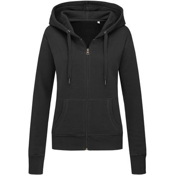 Stedman Active Sports Zip Hood Ladies - Black Opal