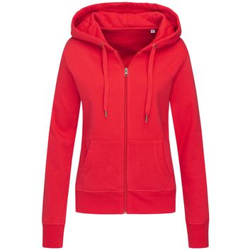 Stedman Active Sports Zip Hood Ladies - Crimson Red