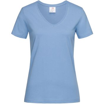Stedman Classic Ladies V Neck T-Shirt 155gm - Light Blue