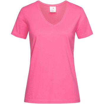 Stedman Classic Ladies V Neck T-Shirt 155gm - Sweet Pink