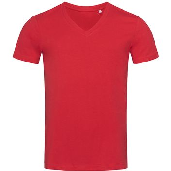 Stedman Green Urban James Organic V Neck T-Shirt Mens - Pepper Red