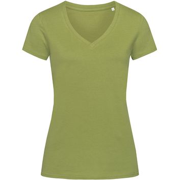 Stedman Green Urban Janet Organic V Neck T-Shirt Ladies - Earth Green