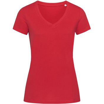 Stedman Green Urban Janet Organic V Neck T-Shirt Ladies - Pepper Red