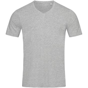 Stedman Stars Dean Deep V Neck T-Shirt - Heather Grey