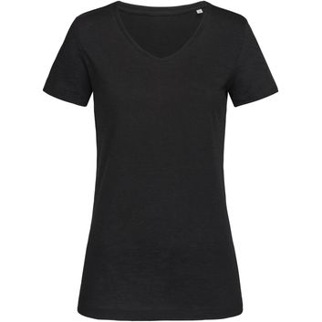 Stedman Stars Sharon Slub V/Neck T-Shirt - Black Opal