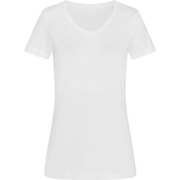 Stedman Stars Sharon Slub V/Neck T-Shirt - White