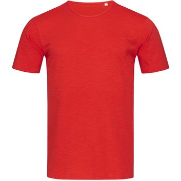 Stedman Stars Shawn Slub Crew Neck T-Shirt - Crimson Red