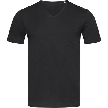 Stedman Stars Shawn V Neck Slub T-Shirt - Black Opal