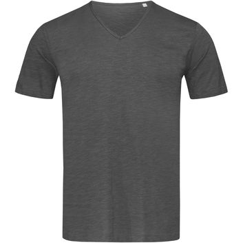 Stedman Stars Shawn V Neck Slub T-Shirt - Slate Grey
