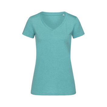 Stedman Stars Lisa Melange V/Neck T-Shirt - Aqua Heather