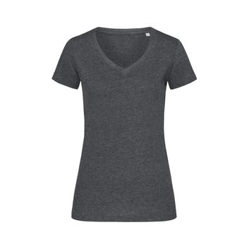 Stedman Stars Lisa Melange V/Neck T-Shirt - Charcoal Heather
