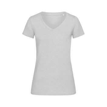 Stedman Stars Lisa Melange V/Neck T-Shirt - Heather Grey