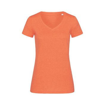 Stedman Stars Lisa Melange V/Neck T-Shirt - Pumpkin Heather