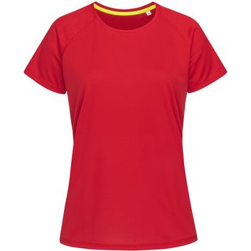 Stedman Active Sports Raglan Mesh Ladies T-Shirt - Crimson Red