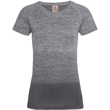 Stedman Active Sports Seamless Raglan Flow T-Shirt Ladies - Lt Grey Transition
