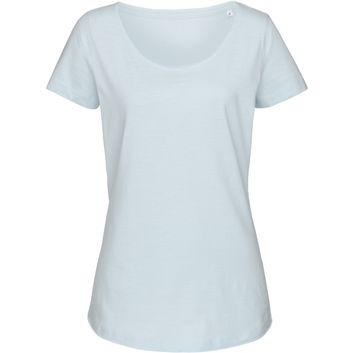 Stedman Stars Sharon Oversized Slub Crew Neck T-Shirt Ladies - Powder Blue