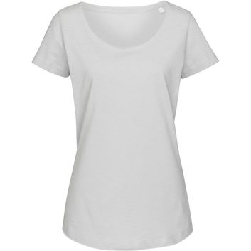 Stedman Stars Sharon Oversized Slub Crew Neck T-Shirt Ladies - Powder Grey