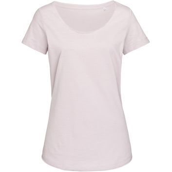 Stedman Stars Sharon Oversized Slub Crew Neck T-Shirt Ladies - Powder Rose