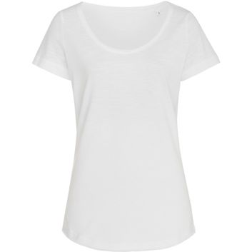 Stedman Stars Sharon Oversized Slub Crew Neck T-Shirt Ladies - White