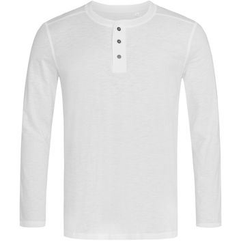 Stedman Stars Shawn Slub Henley Long Sleeve - White