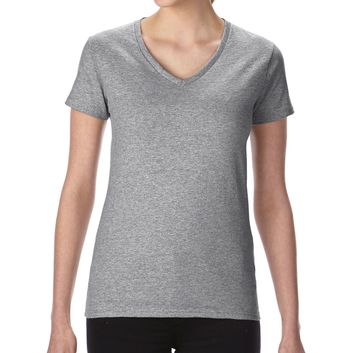 Gildan Premium Ringspun V Neck T-Shirt Ladies - Sport Grey