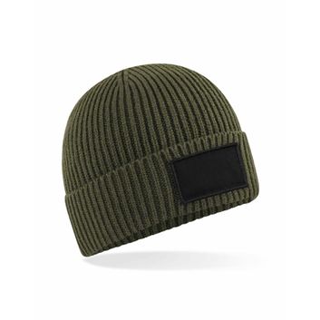 Beechfield  Fashion Patch Beanie Military Green/ Black