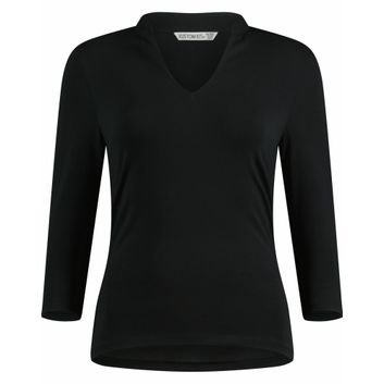 Kustom Kit Womens Regular Fit Mandarin Collar Top Black