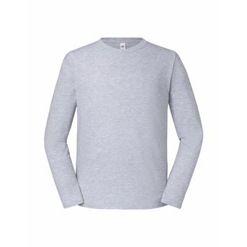 Fruit Of The Loom Men's Iconic 195 Premium Long Sleeve T Heather Grey