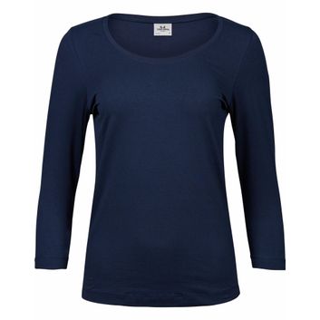 Tee Jays Women's Stretch 3/4 Sleeve Tee Navy Blue